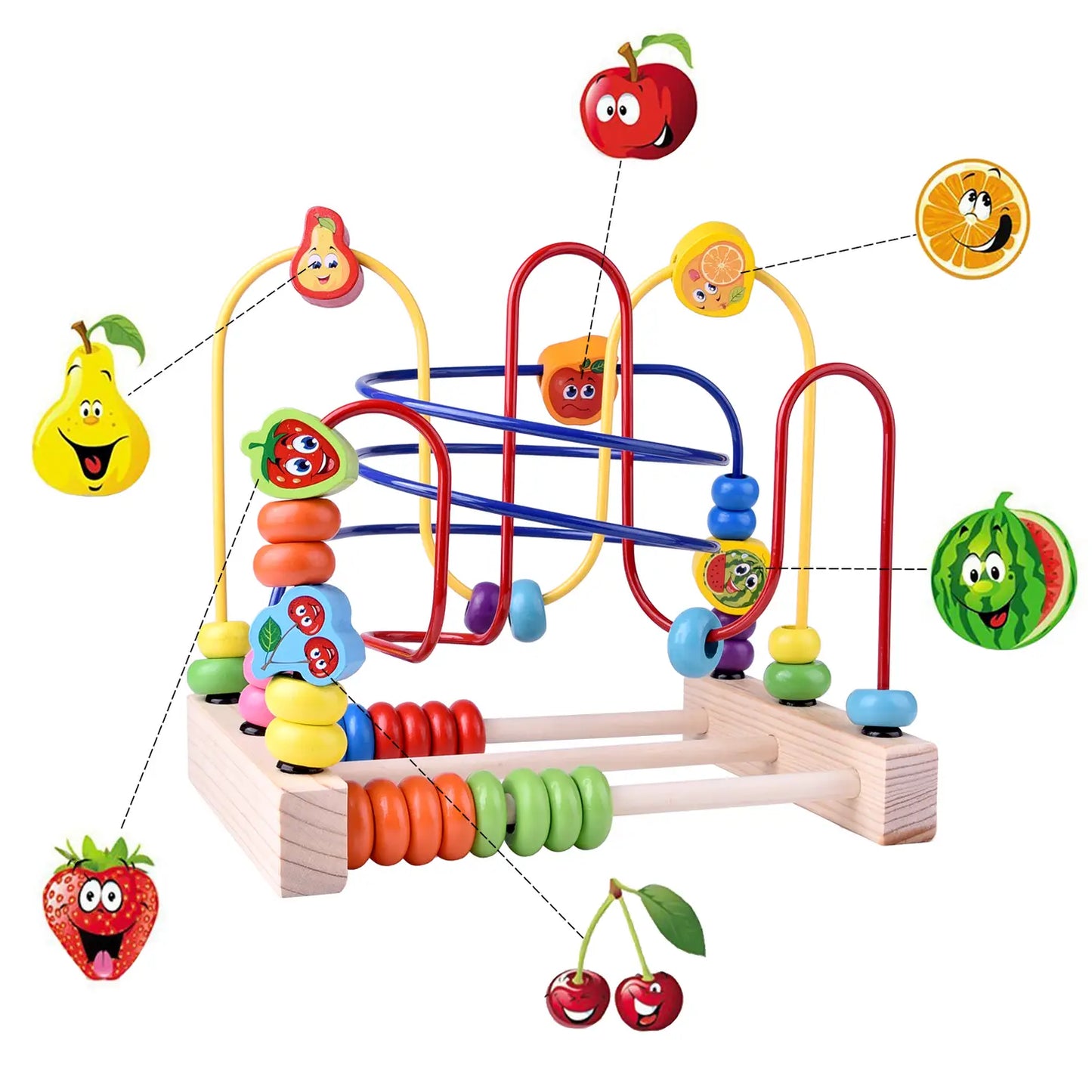 Wooden Bead Maze Roller Coaster Educational Toys